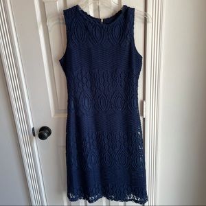 Sharagano Navy Lace Dress (8)